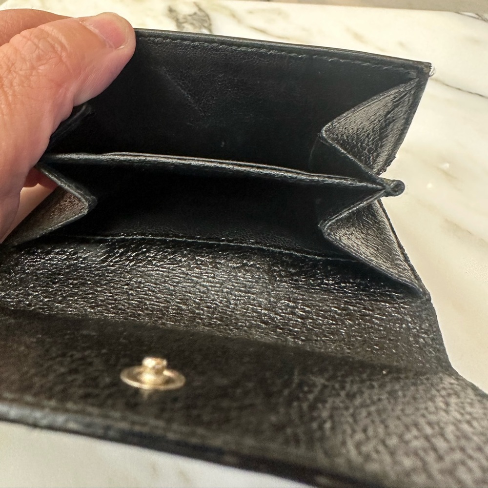 GUCCI - interlocking G Logo black and orange small wallet - Picture 3 of 15